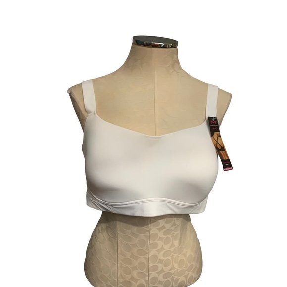 40C Maidenform Sport Convertible Straps White Medium Impact Bra - Picture 2 of 7